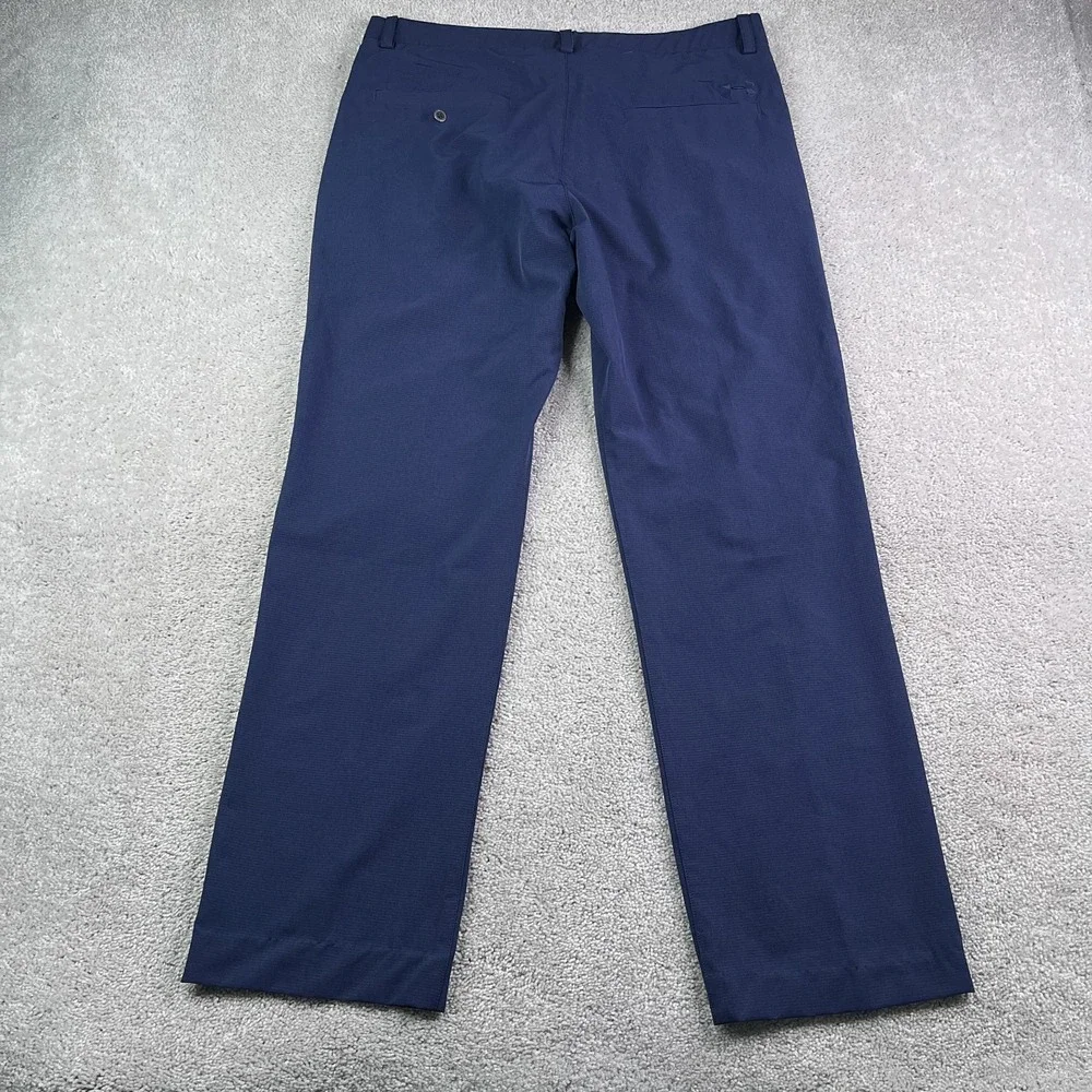 Under Armour Pants Men 38x33 Blue Airvent Pleated Performance Golf Stretch Chino